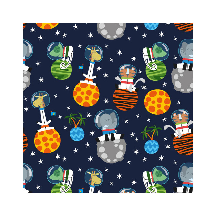papier cadeau motif pirate ASTRONAUTES SAFARI