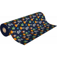 Un rouleau papier cadeau safari en astronaute