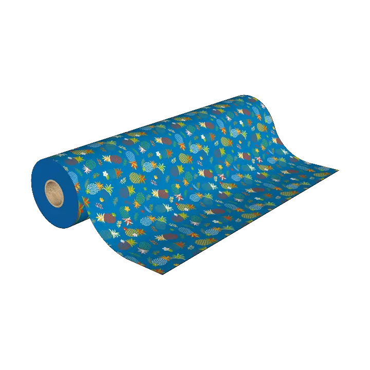 papier cadeau 50m 60g Ananas multicolores très beau