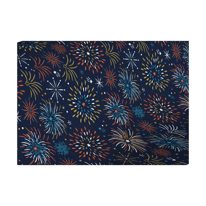 Rouleau papier cadeau 50 mètres 60g feux d'artifice