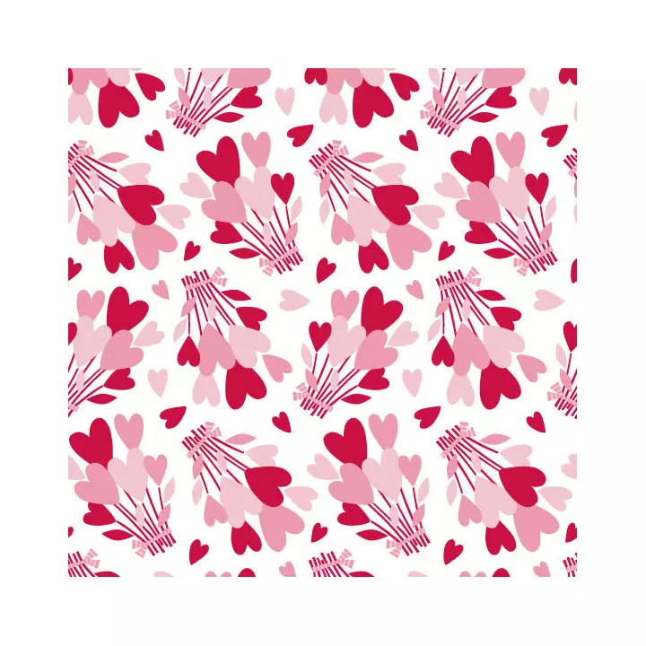 papier cadeau PETIT BOUQUETS DE CŒURS