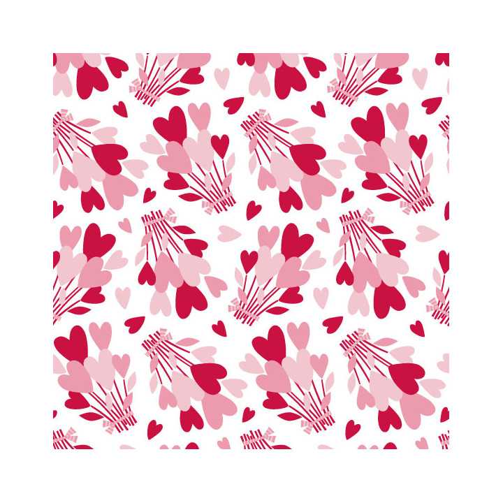 papier cadeau PETIT BOUQUETS DE CŒURS