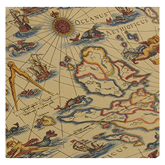 cartographie des océans continents et monstre marins