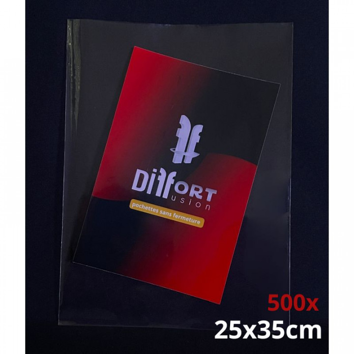 500 sachets transparents sans fermeture
