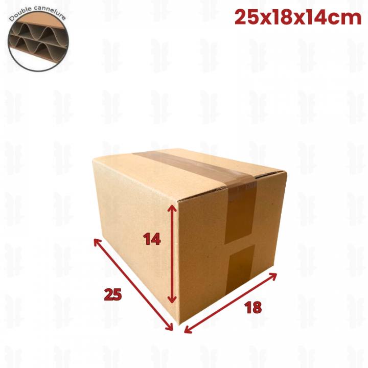 10 cartons double cannelure 25x18x14cm caisses américaines