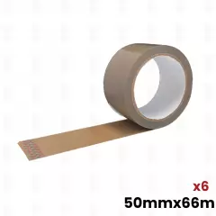 6x rouleaux adhésifs Havane 50mm x 66m DIFFORT DIFFUSION - 1