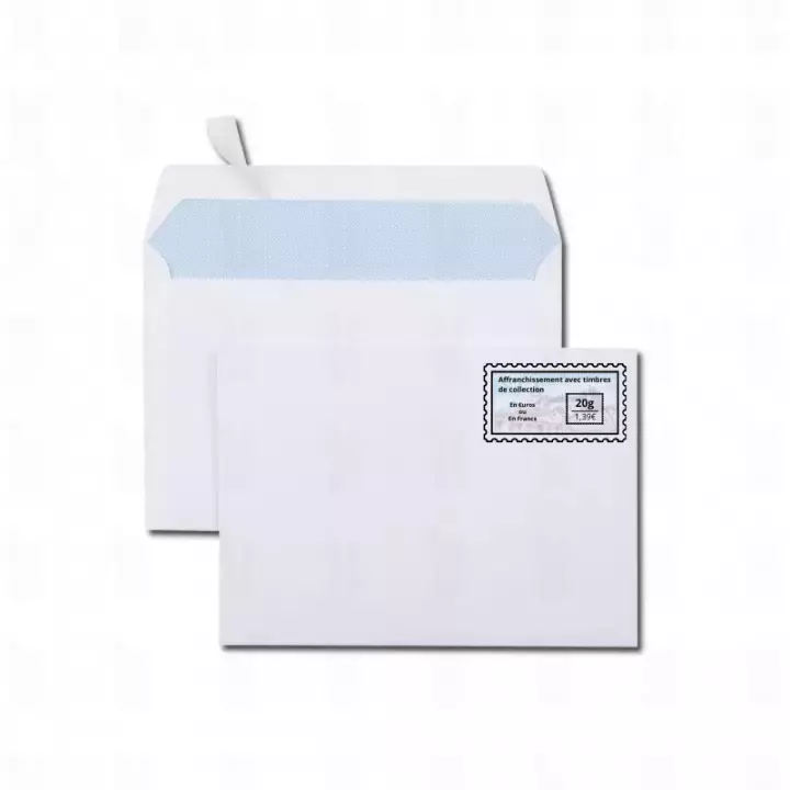 1000 enveloppes papier blanc C6 114 x 162 mm