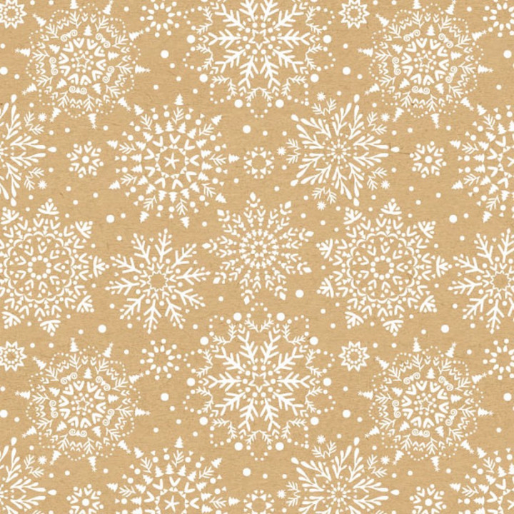 Rouleau papier cadeau kraft 70cm x 50m FLOCON BLANC 9443 KL