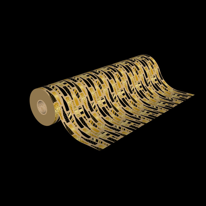 ROULEAU DE 50  PAPIER CADEAU KRAFT BRUN LISSE AVEC MOTIF BOUTEILLES