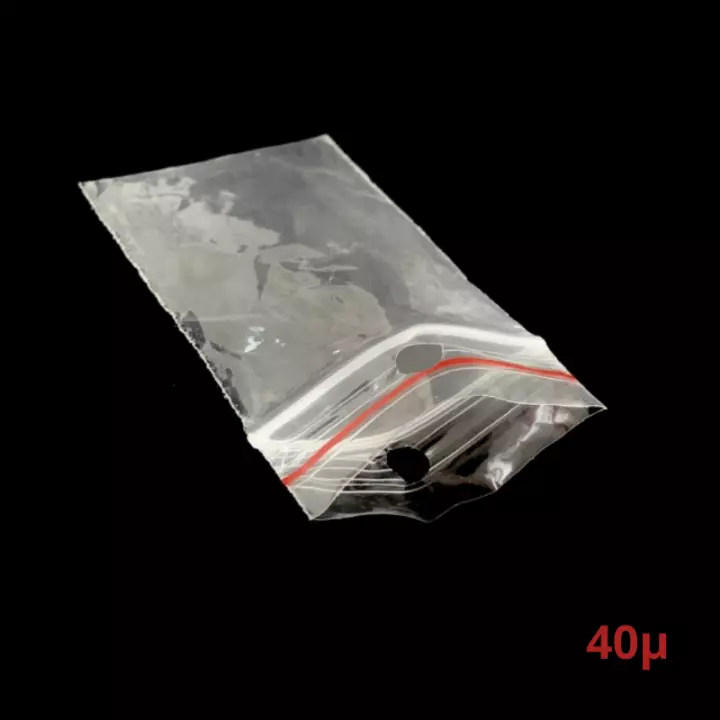 1000 sachets plastiques Zip 170x230 mm avec trou de suspension et bande rouge