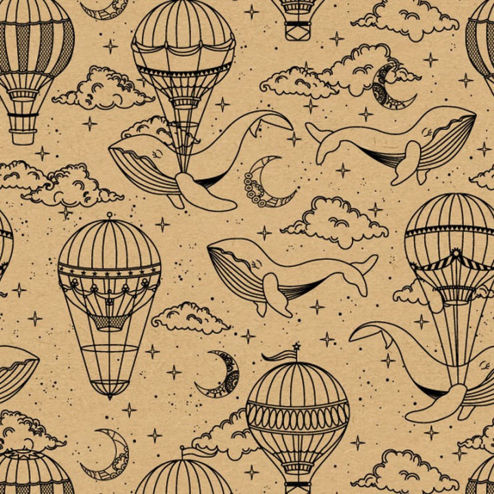 emballage papier cadeaux imaginaire Jules Verne kraft 70g