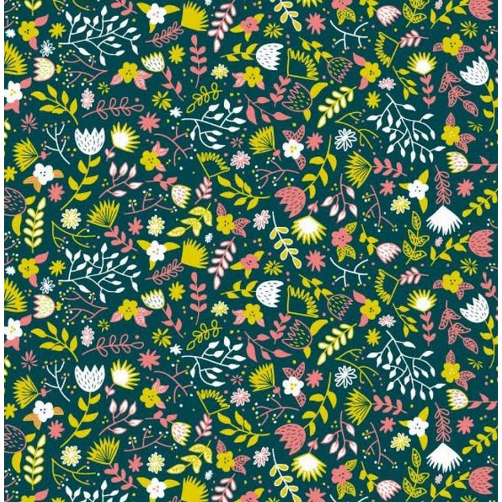 emballage cadeau papier fleurs printanières vert jaune rose turquoise 50m 80g 7210X emballage cadeau papier fleurs printanières vert jaune rose turquoise 50m 80g 7210X