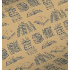 papier kraft emballage cadeaux motif livre 7393KL