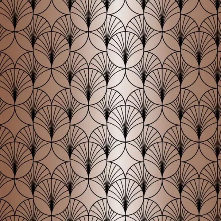 papier emballage cadeau 50m 60g cuivré brillant cercles H7367