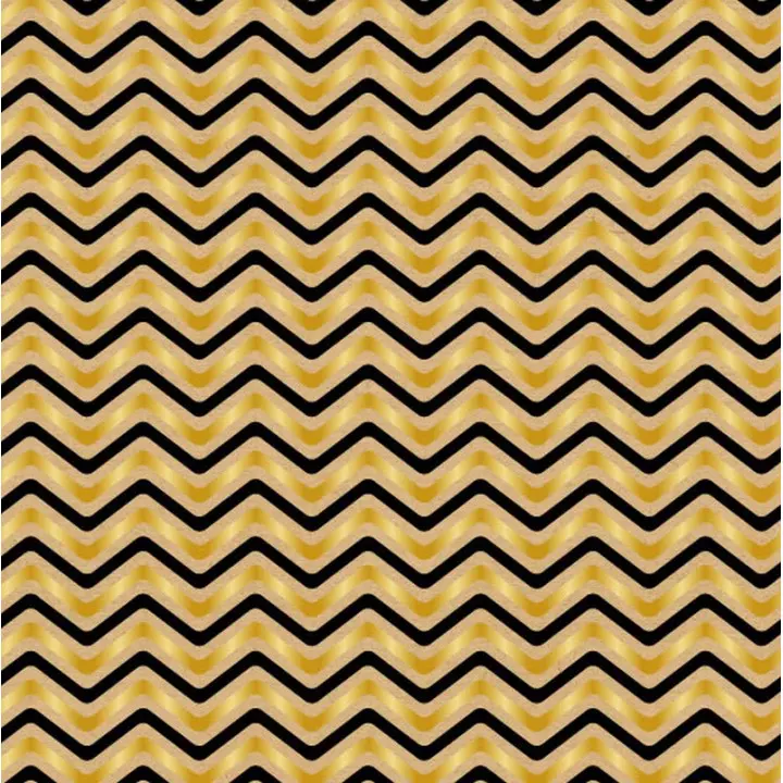 Emballage kraft papier cadeau zig-zag noir doré  7212kl