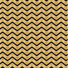 Emballage kraft papier cadeau zig-zag noir doré  7212kl