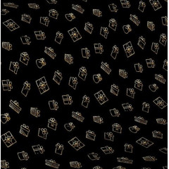 emballage noir papier avec cadeaux dorés or