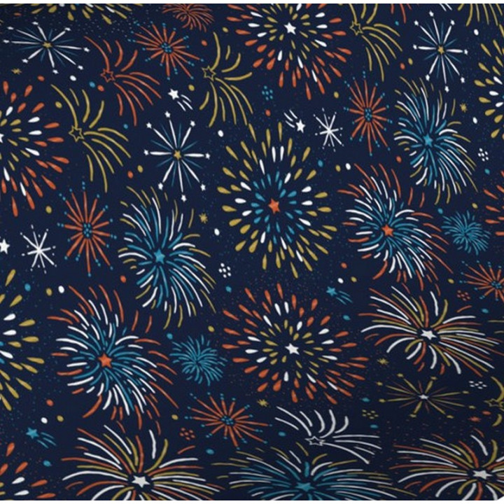 Rouleau papier cadeau 50 mètres 60g feux d'artifice étoiles