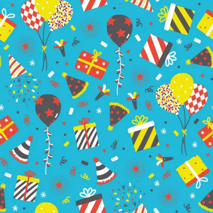 Rouleau papier cadeaux paquets multicolores ballon party fête enfant anniversaire 50 mètres