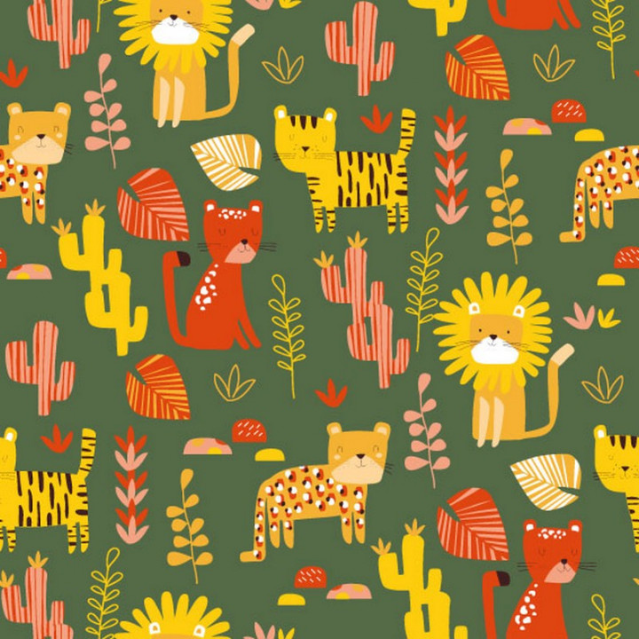 emballage papier cadeau motif animaux jungle félins tigre lion 7238H 50 mètres emballage papier cadeau motif animaux jungle félins tigre lion 7238H 50 mètres