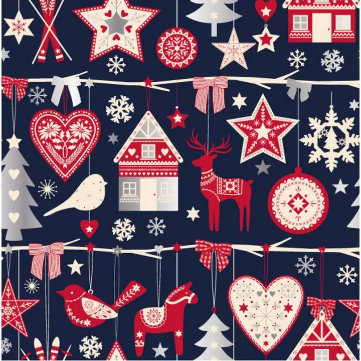 Emballage Papier cadeau Chamonix NOËL NEIGE FLOCON  SKI SAPIN ÉTOILE 9100H