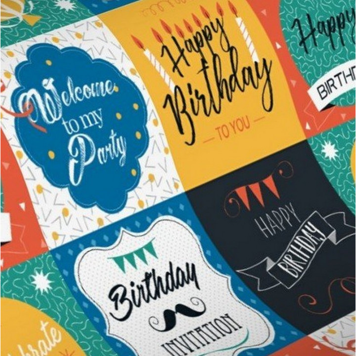 Emballage papier cadeau anniversaire 0,70cm x 50m 60g HAPPY BIRTHDAY (H3989) Emballage papier cadeau anniversaire 0,70cm x 50m 60g HAPPY BIRTHDAY (H3989)