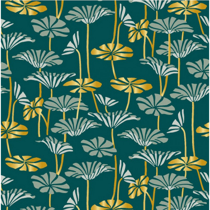 papier cadeau nénuphars vert et doré emballage moderne et chic papier cadeau nénuphars vert et doré emballage moderne et chic