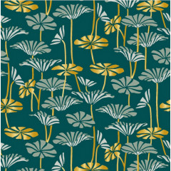 papier cadeau nénuphars vert et doré emballage moderne et chic