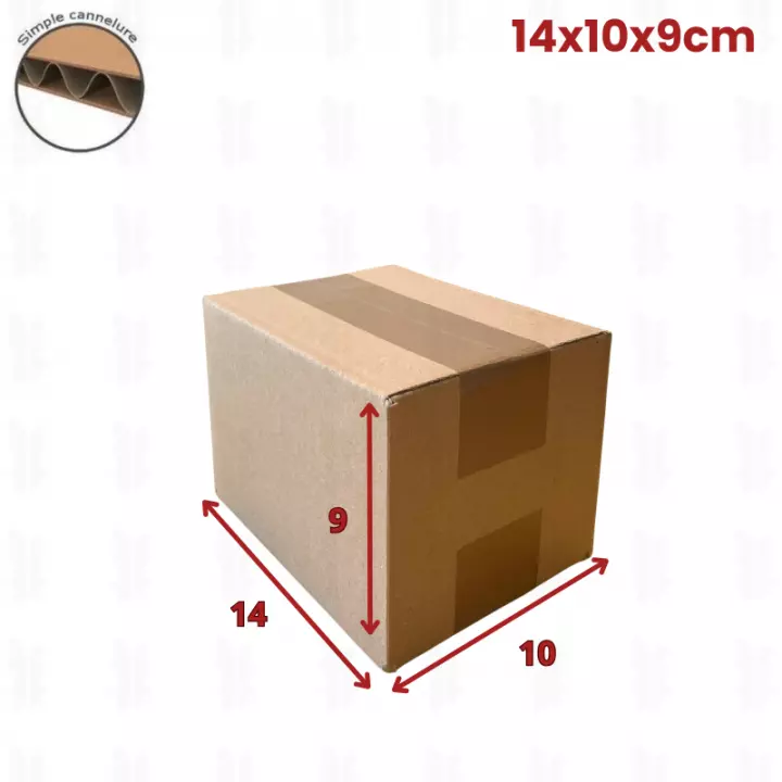 caisse carton simple cannelure 14 x 10x 9 cm ( fefco 201)