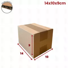 caisse carton simple cannelure 14 x 10x 9 cm ( fefco 201)