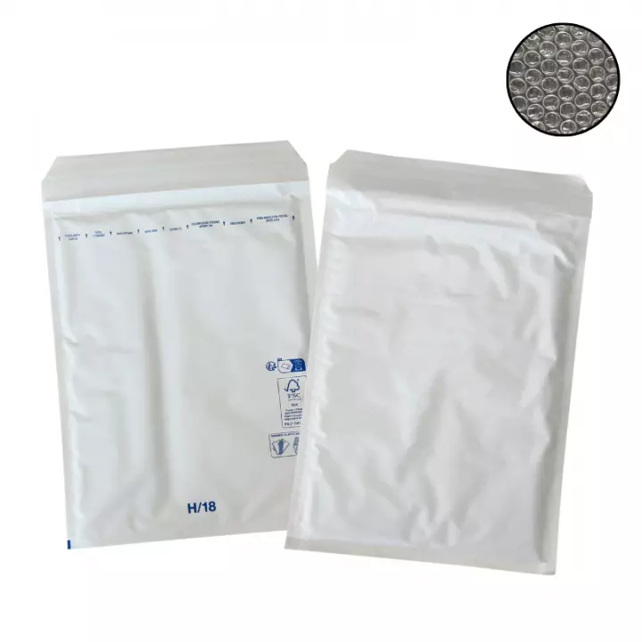 100 enveloppe bulle Eco H/8 blanc 290x370mm DIFFORT DIFFUSION - 1