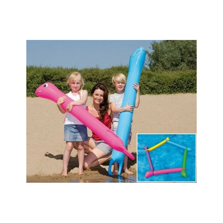 Lot de 2 Frite gonflable ROSE tête animal nouille d'eau jeu piscine enfant 155cm