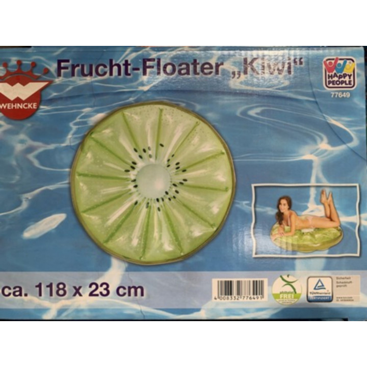 Matelas pneumatique gonflable rond fruit KIWI Ø118cm x 23cm pour piscine 77649