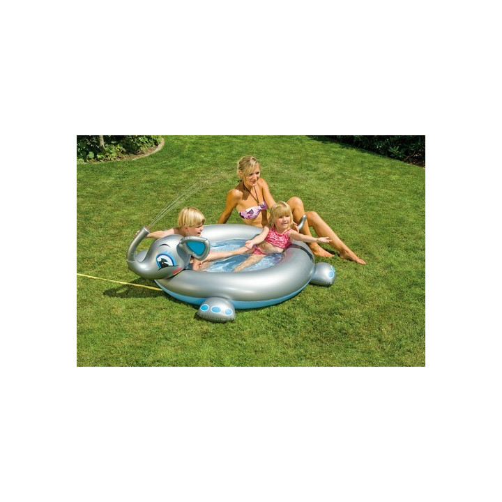 Piscine pataugeoire gonflalbe éléphant fontaine 150x120x70cm bébé enfant (77706)