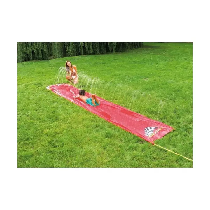 Tapis de glisse ROUGE 500x90cm jeu d'eau glissade toboggan aquatique pour enfant