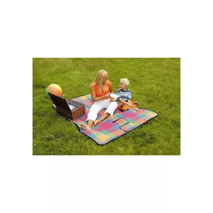 Couverture pique-nique SAC + poignée 175x135cm multicolore jardin enfant (78460)