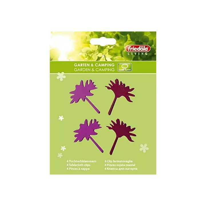 Lot 8 pinces à nappe tissu poids magnétique aimant Fleur violette lila bordeau