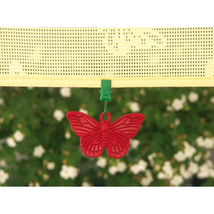 Lot 8 pinces à nappe tissu clips poids table extérieur jardin Papillon rouge