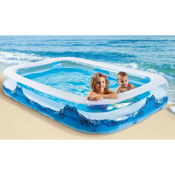 Piscine gonflable effet eau 2 boudins 305x183cm pour enfant jardin 12244 Wehncke