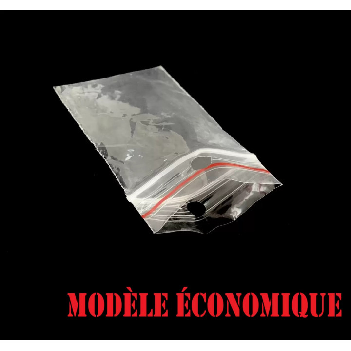 1000 sachets plastiques Zip 300x400 mm Eco avec trou de suspension bande rouge