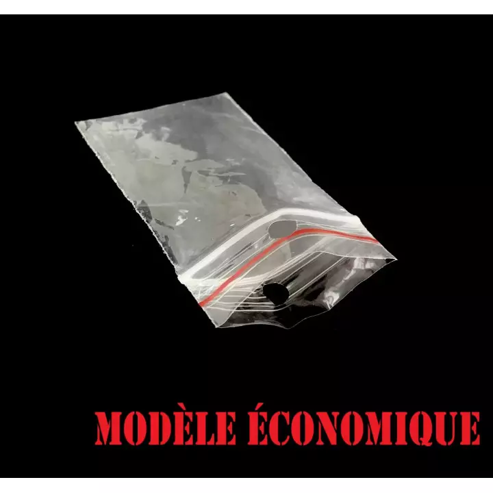 1000 sachets plastiques Zip 300x400 mm Eco avec trou de suspension bande rouge