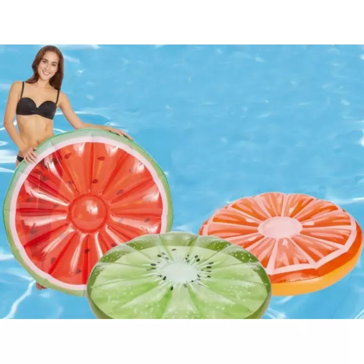 Matelas pneumatique gonflable rond fruit PASTEQUE Ø118cm x 23cm 77647