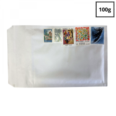 100 enveloppes bulles N°3 blanches pré timbrées lettre verte 100g