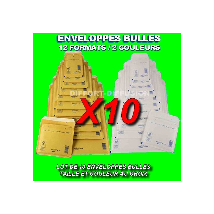 10 Enveloppes à bulles matelassées format au choix marron ou blanche TOP QUALITE