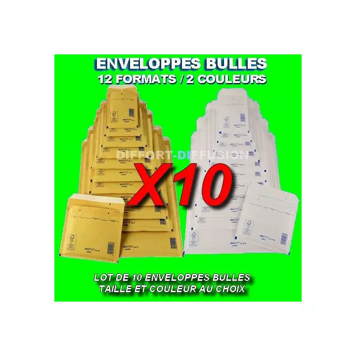 10 Enveloppes à bulles matelassées format au choix marron ou blanche TOP QUALITE
