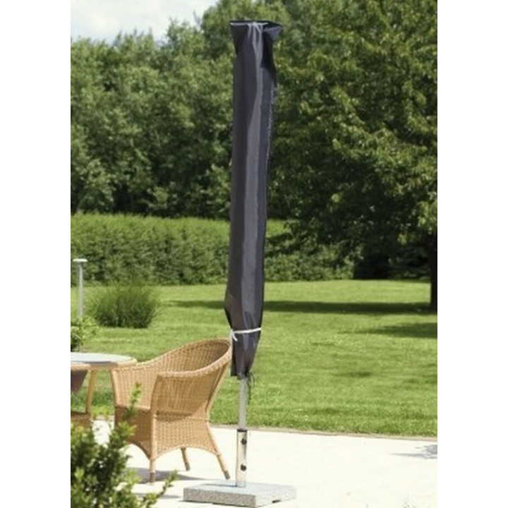 Housse de protection GRISE grand parasol Ø2m à 4,10m +oeillets cordelette 79332