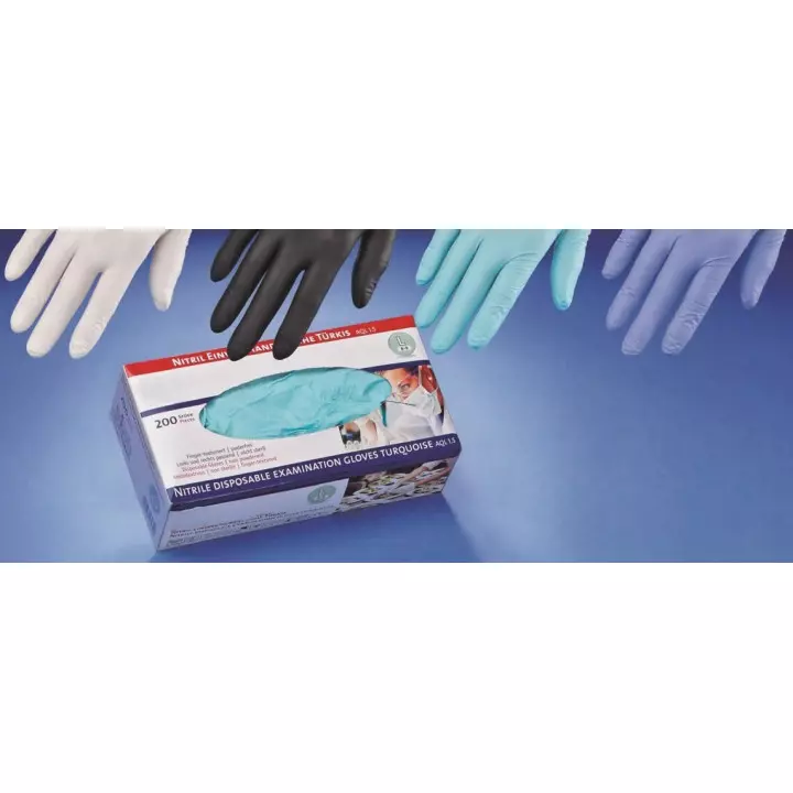 Gants jetables Latex Vinyle Nitrile (au choix) non poudré alimentaire médical 