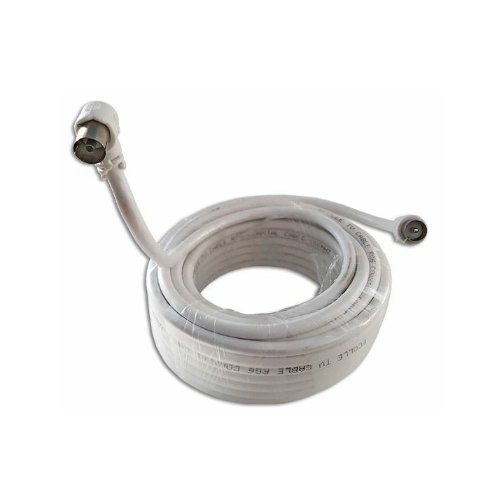 Câble d'antenne TV coaxial Arcas connecteur coudé 90° femelle mâle RG6 ⌀6.65mm