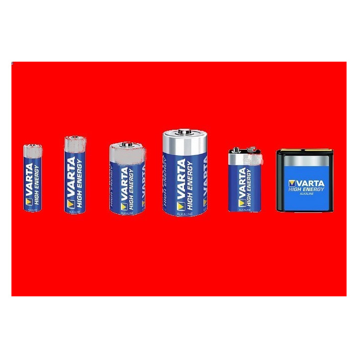 Piles Varta High Energy LR3 AAA / LR6 AA / 9V 6LR61 / LR14 C / LR20 D / 3LR12