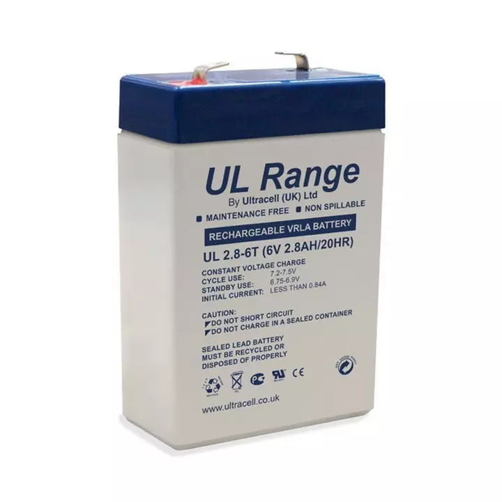 Ultracell UL2.8-6T Batterie au plomb étanche 6V 2,8AH 66x33x103mm (2800mAh)